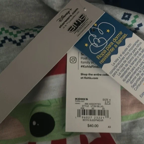 Jammies For Your Families® Star Wars The Mandalorian Grogu Aka Yoda Pajama Set - Picture 5 of 9